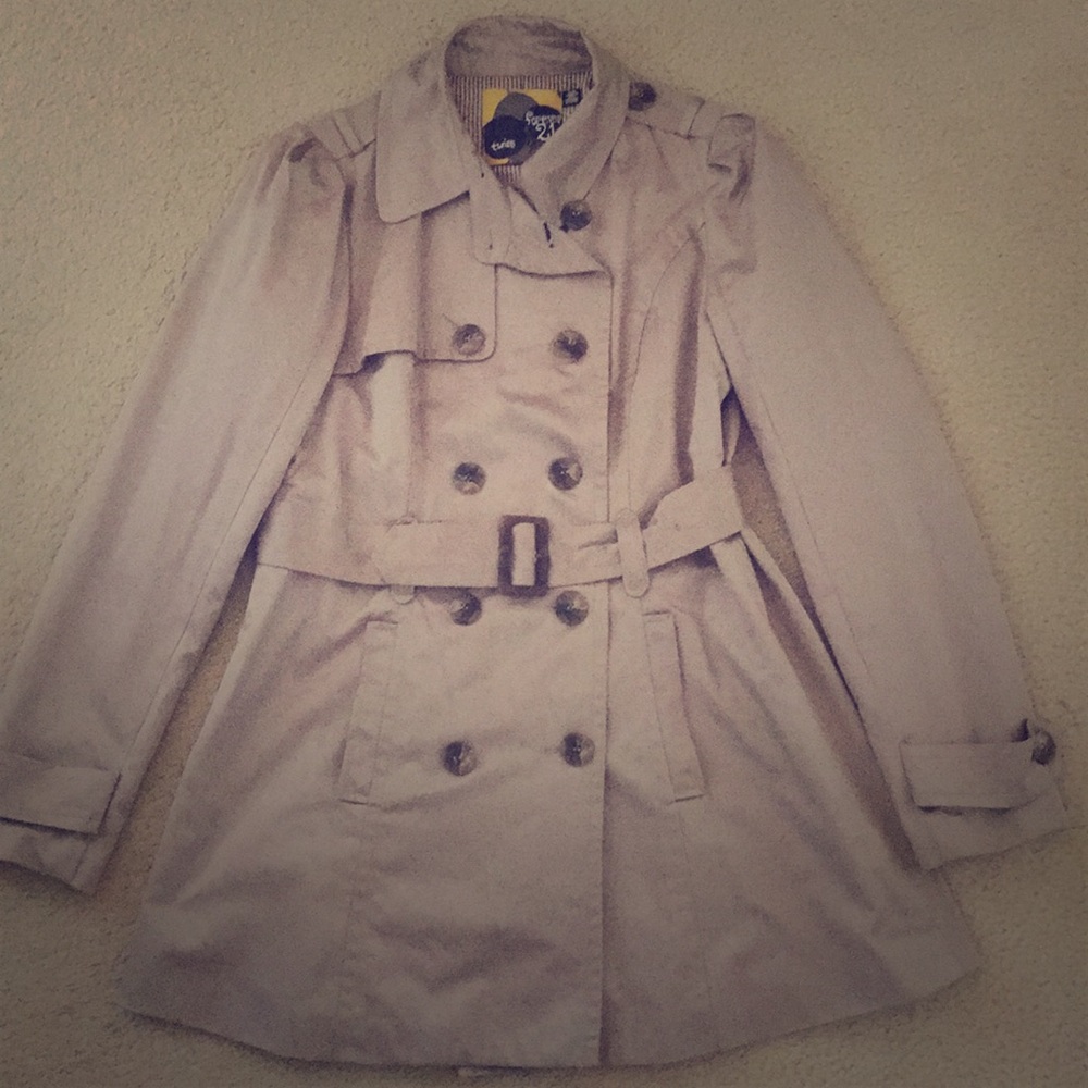 Forever 21 twist classic beige trench coat